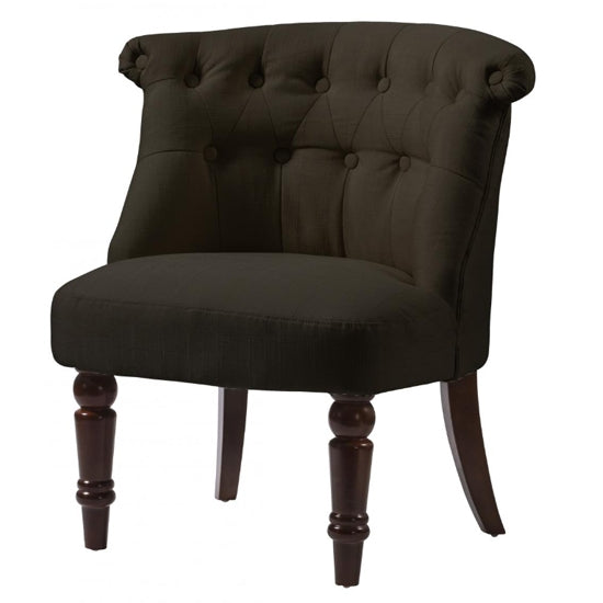 Alderwood Fabric Chair In Brown With Wooden Legs