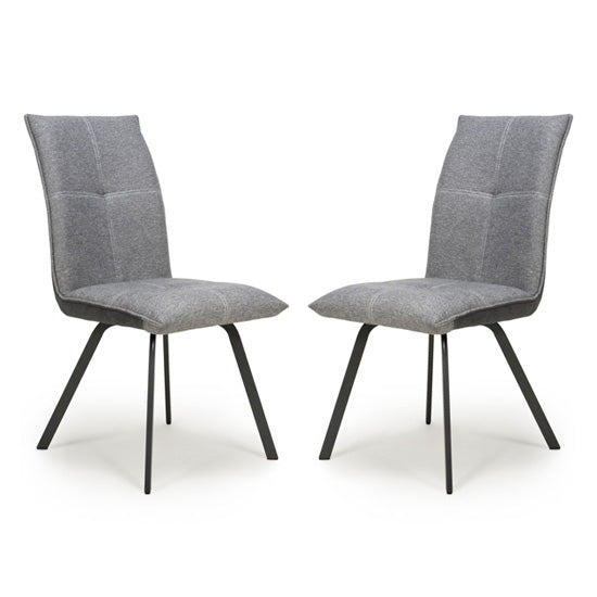 Ariel Light Grey Linen Effect Dining Chairs In Pair