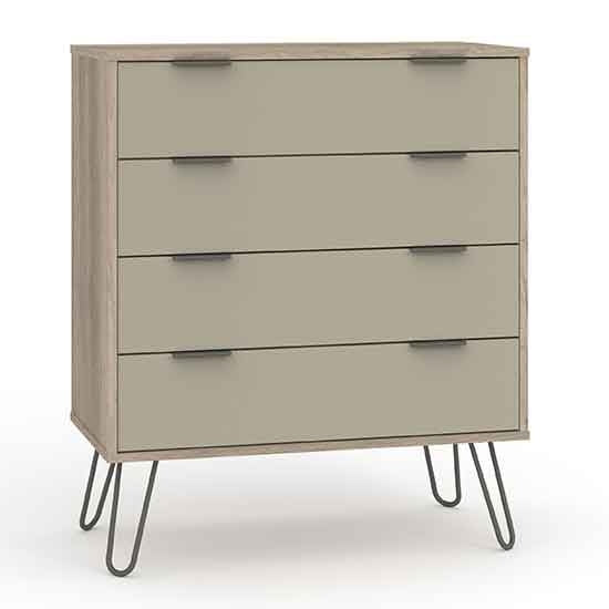 Augusta Wooden Chest Of Drawers With 4 Drawers In Driftwood