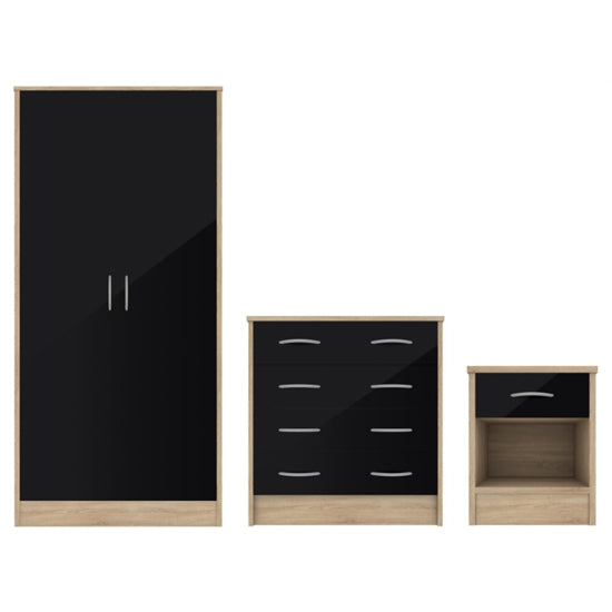 Bardalona Wooden Trio Set On Oak Effect And Black