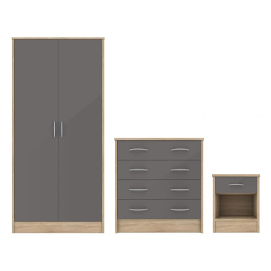Bardalona Wooden Trio Set On Oak Effect And Grey