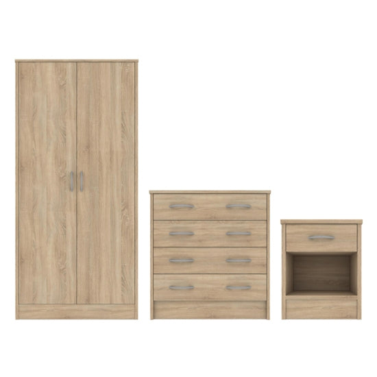 Bardalona Wooden Trio Set On Oak Effect