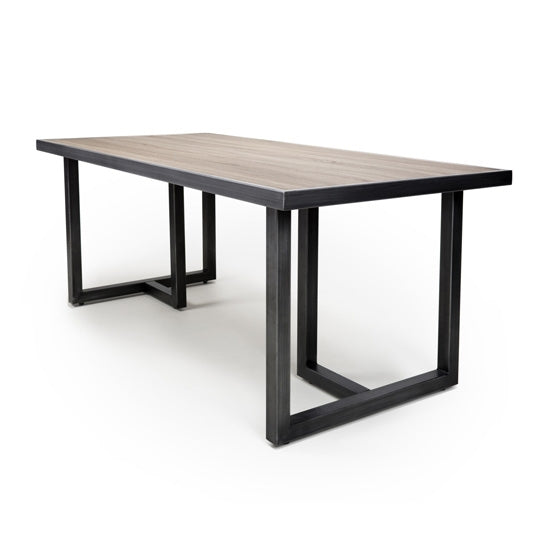 Bergen Medium Industrial Wooden Dining Table In Oak