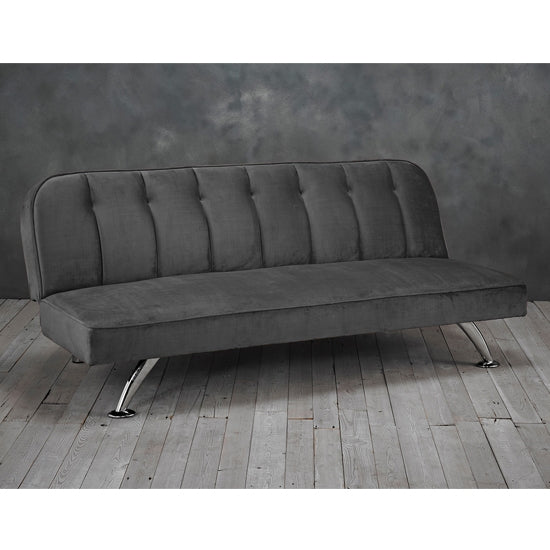 Brighton Velvet Upholstered Sofa Bed In Grey