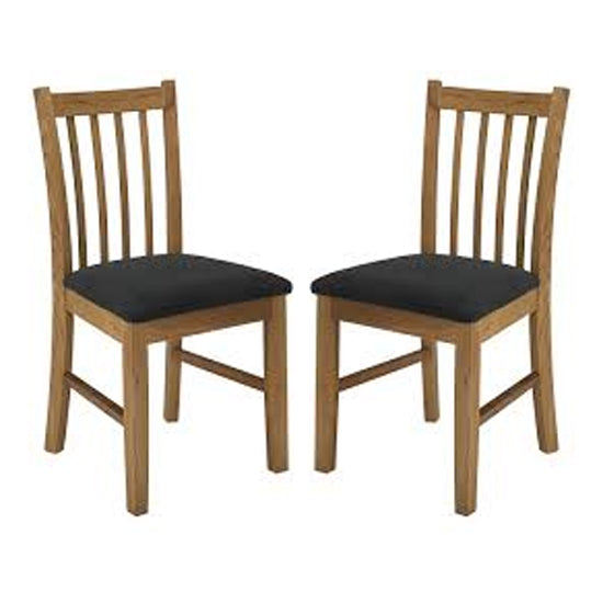 Brooklyn Oak Wooden Dining Chairs In Pair