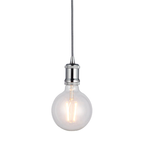 Cambourne Machine Knurled Ceiling Pendant Light In Chrome