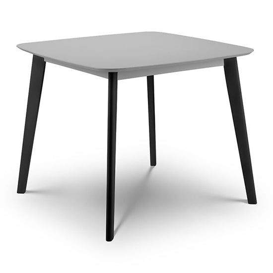 Casa Square Wooden Dining Table In Grey And Black