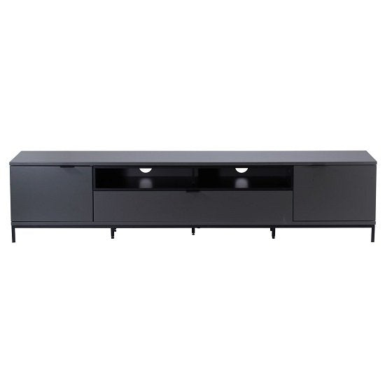 Chaplin Large Wooden TV Cabinet In Charcoal