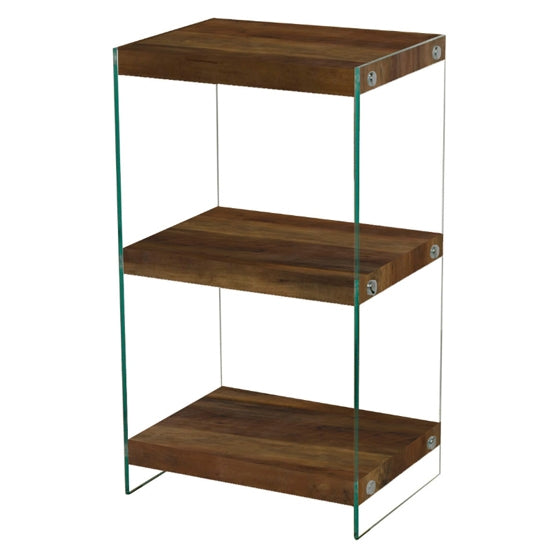 Charter Small Display Unit In Oak Effect With Glass Sides