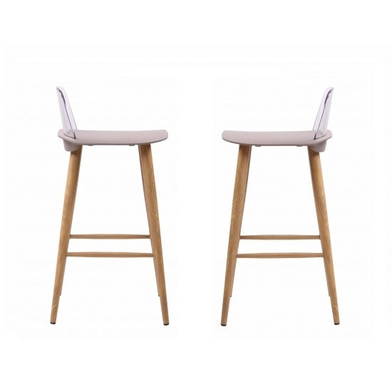 Chelsea Stone Wooden Bar Stools In Pair