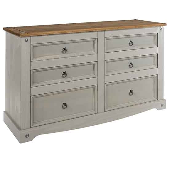 Corona Wooden Chest Of Drawers With 6 Drawers In Grey