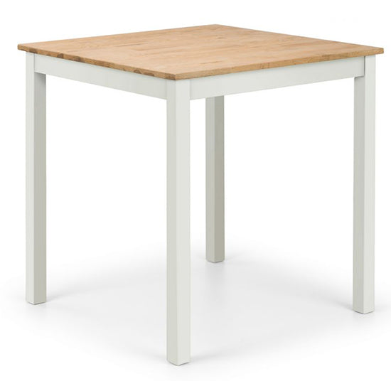 Coxmoor Square Wooden Dining Table In Ivory And Oak