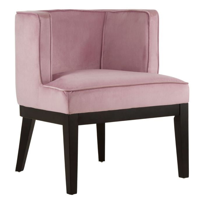 Daxton Rounded Velvet Upholstered Armchair In Pink