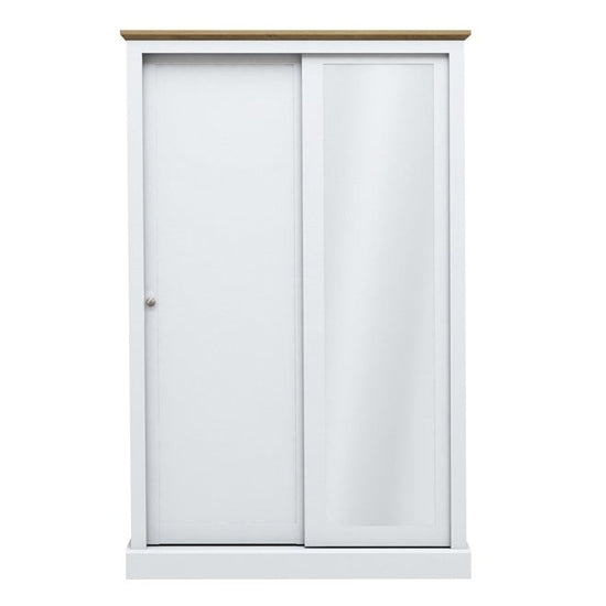 Devon 2 Doors Sliding Wooden Wardrobe In White