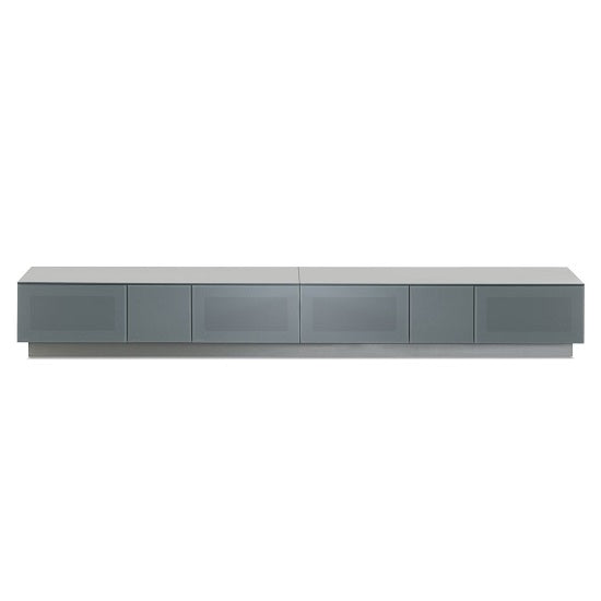 Element TV Stand In Grey With 4 Glass Doors