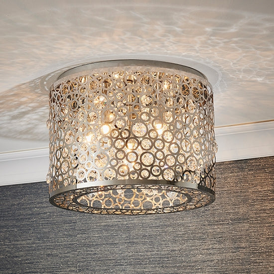 Fayola 5 Lights Flush Ceiling Light In Chrome