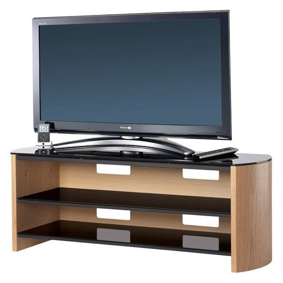 Finewoods Large Wooden TV Stand In Light Oak