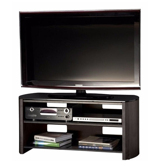 Finewoods Medium Wooden TV Stand In Black Oak