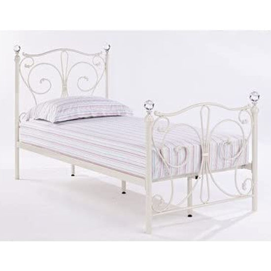 Florence Metal Single Bed In White