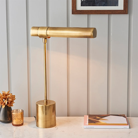 Hiero Task Table Lamp In Antique Brass