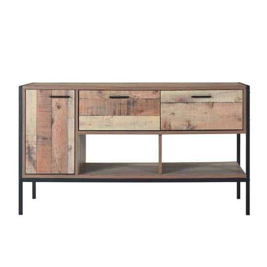 Hoxton Wooden TV Stand In Oak With 1 Door And 2 Drawers