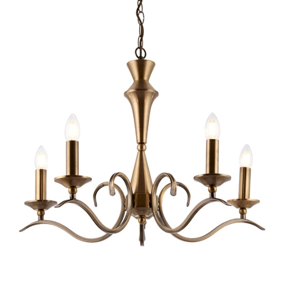 Kora 5 Lights Ceiling Pendant Light In Antique Brass