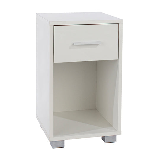 Elmont Wooden Compact Bedside Cabinet With 1 Drawer In White