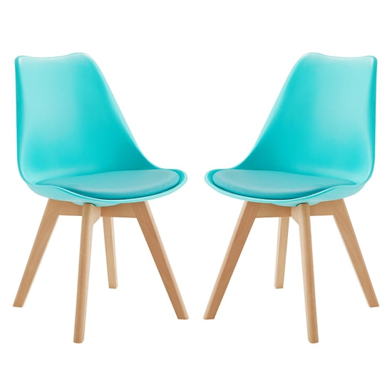 Louvre Aqua Dining Chairs In Pair