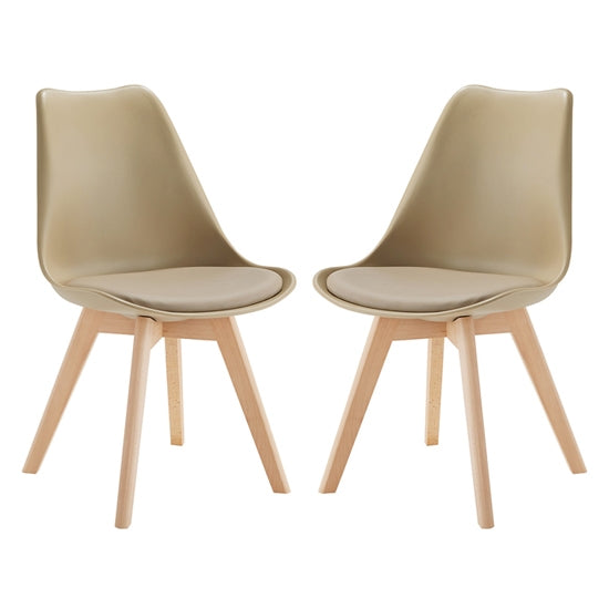 Louvre Putty Dining Chairs In Pair