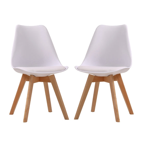 Louvre White Dining Chairs In Pair