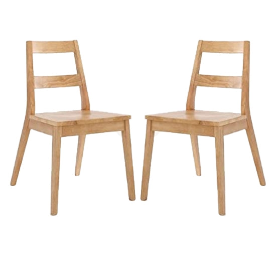 Malmo White Oak Wooden Dining Chairs In Pair