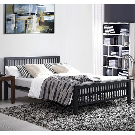 Meridian Metal Small Double Bed In Black