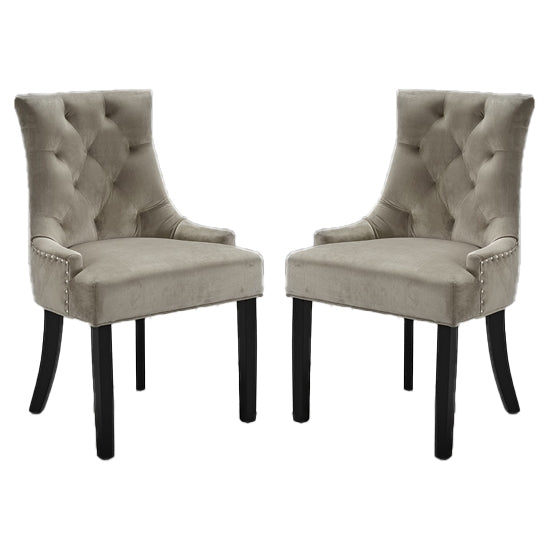 Morgan Beige Fabric Dining Chairs In Pair