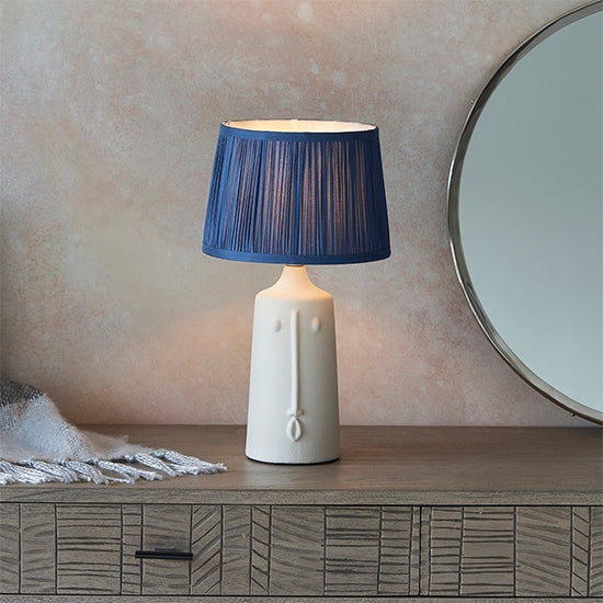 Mr And Wentworth 8 Inch Midnight Blue Shade With Matt White Ceramic Base