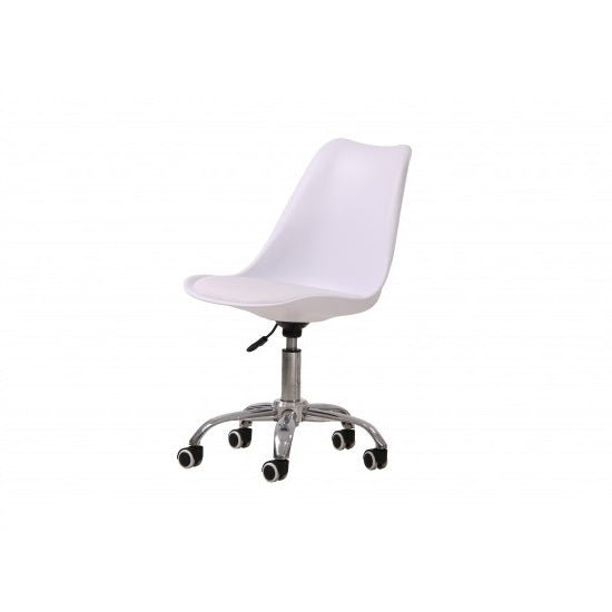 Orsen Faux Leather Swivel Office Chair In White