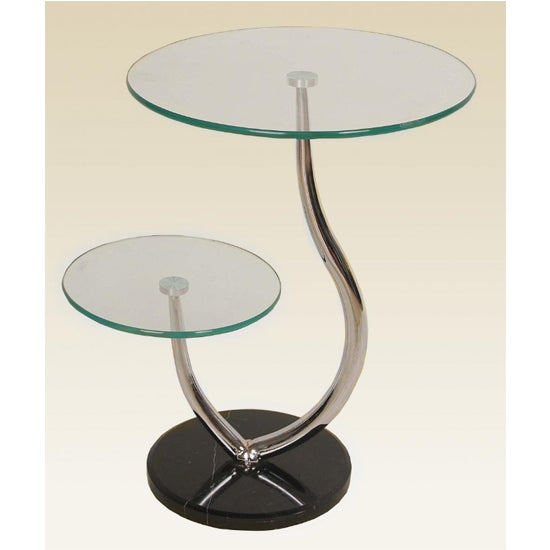 Oxshott Clear Glass Telephone Table With Marble Base
