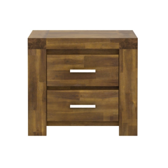 Parkfield Bedside Cabinet In Acacia Brushed Effect With 2 Drawers