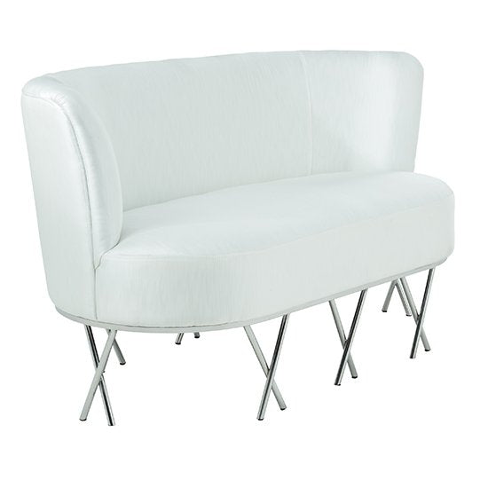 Penelope Velvet Upholstered 2 Seater Sofa In Ivory White
