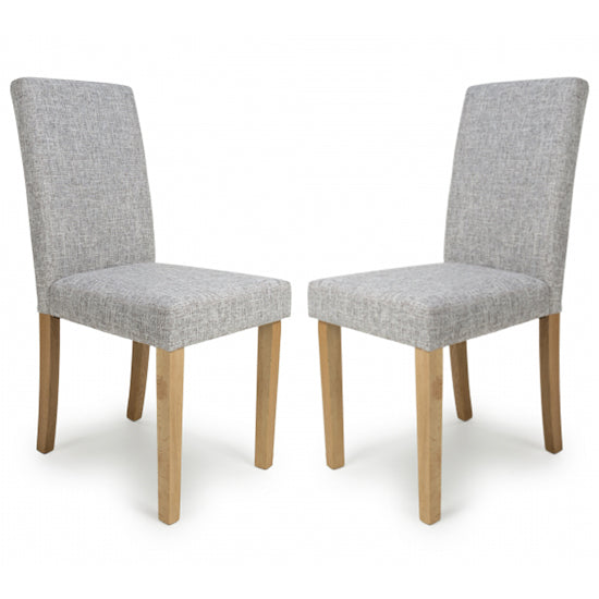 Finley Grey Weave Linen Effect Dining Chairs In Pair