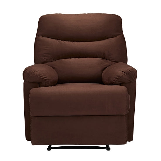 Regency Velvet Reclining Chair In Brown