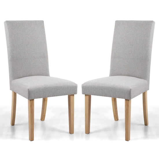 Ridley Herringbone Plain Cappuccino Dining Chairs With Natural Legs In Pair