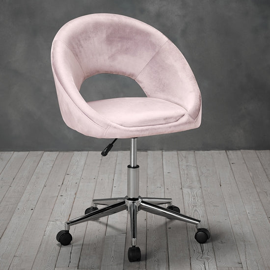 Skylar Velvet Upholstered Home And Office Chair In Pink