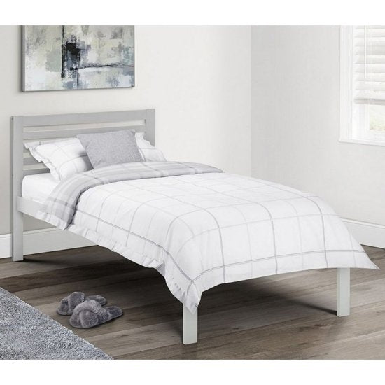 Slocum Wooden Single Bed In Light Grey