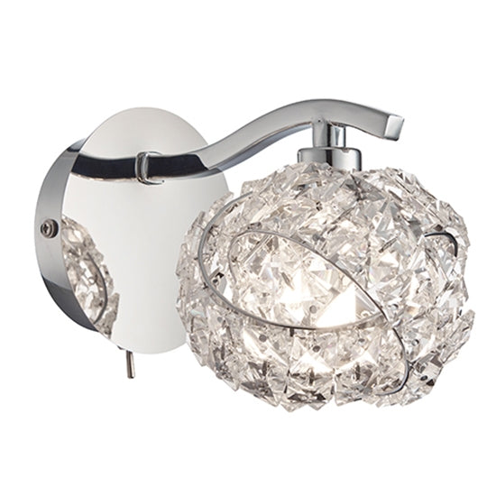Talia Clear Crystal Wall Light In Chrome