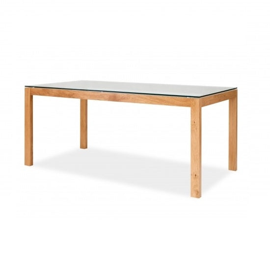 Tribeca Wooden Dining Table In White Oak