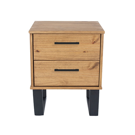 Texas Bedside Cabinet With 2 Drawers In Antique Wax