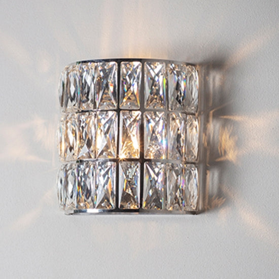 Verina Clear Crystal Wall Light In Chrome