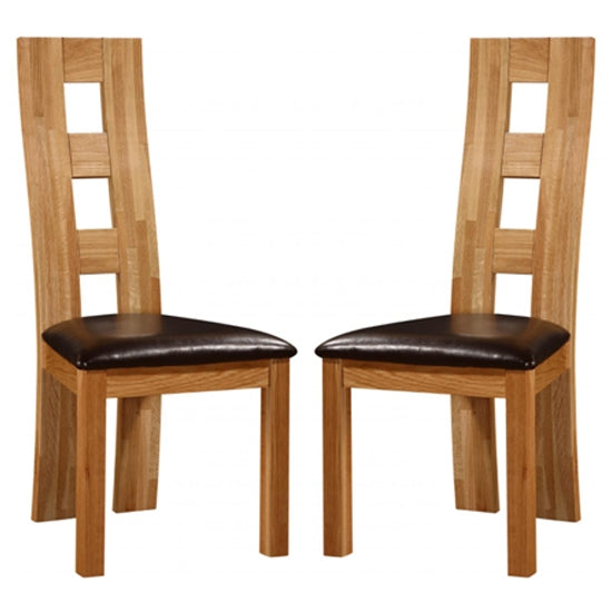 Weston Oak Wooden Dining Chairs In Pair