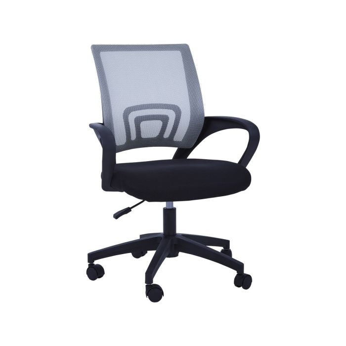 Wostan Nylon Home And Office Chair In Grey With Black Armrest