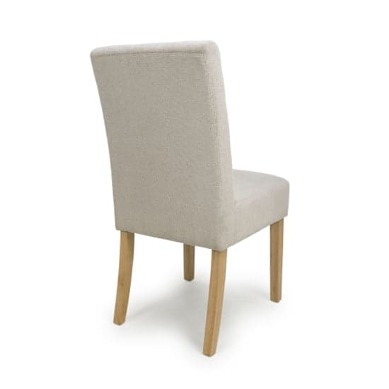 Moseley Natural Waffle Flax Effect Dining Chairs With Natural Legs In Pair